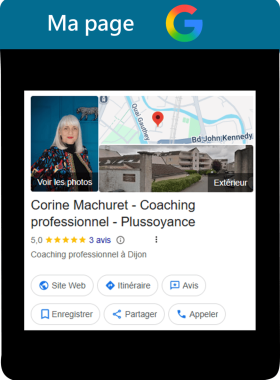 Page Googlle Corine Machuret - Coach professionnelle